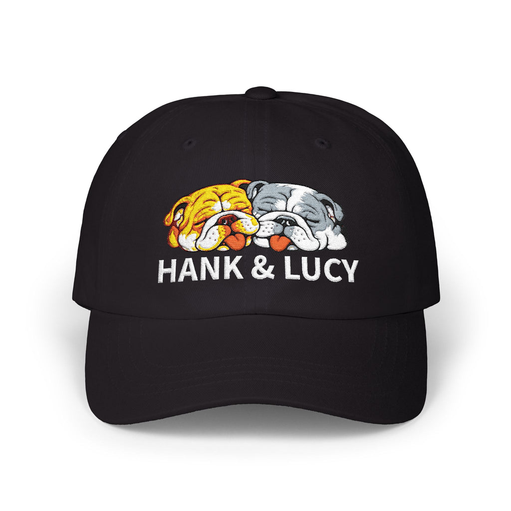 "Hank & Lucy" Embroidered Dad Cap — Napping Dogs Hat  — Hank & Lucy Collection