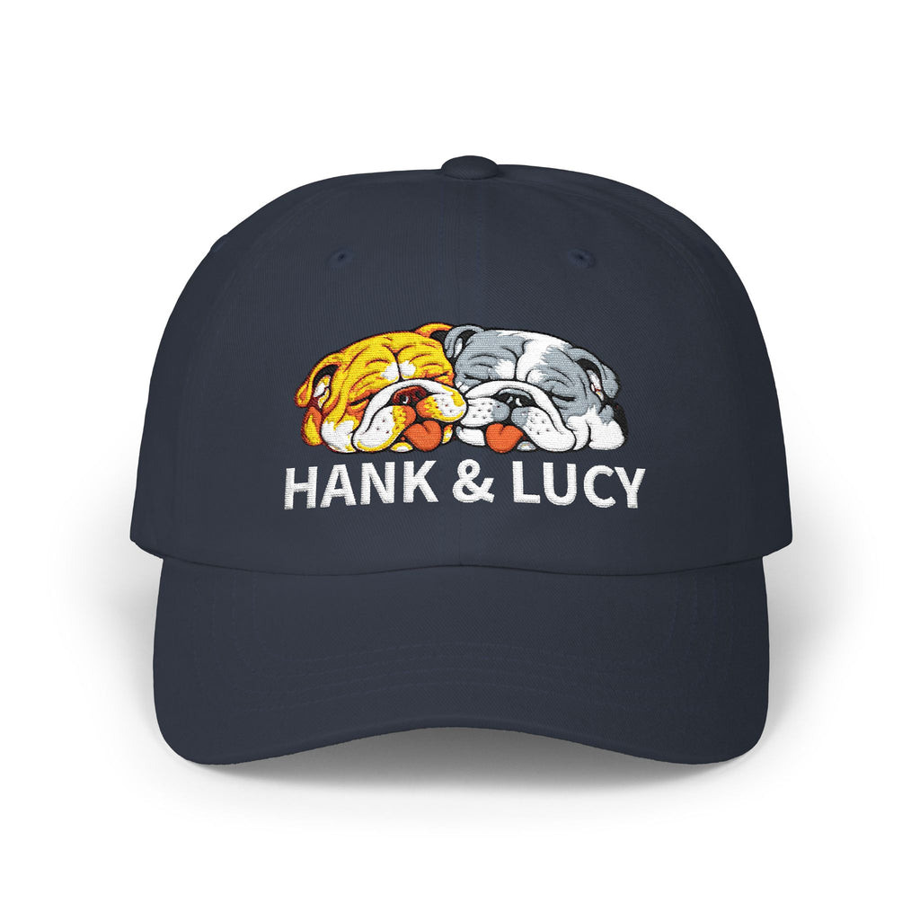 "Hank & Lucy" Embroidered Dad Cap — Napping Dogs Hat  — Hank & Lucy Collection
