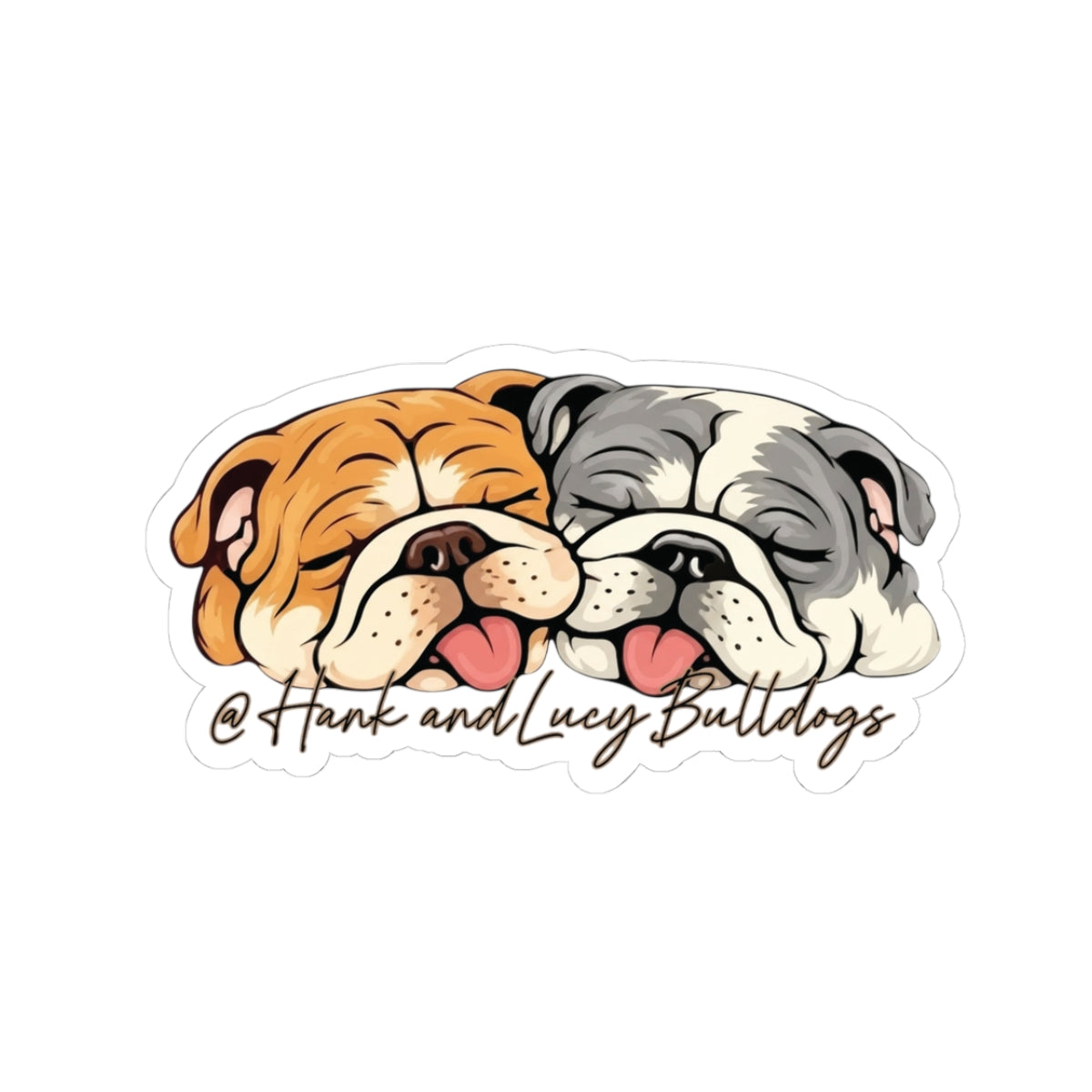 Hank & Lucy Bulldogs - Laptop & Water Bottle Sticker