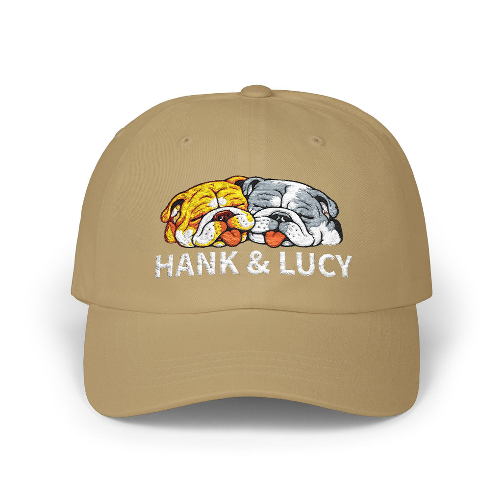 "Hank & Lucy" Embroidered Dad Cap — Napping Dogs Hat  — Hank & Lucy Collection