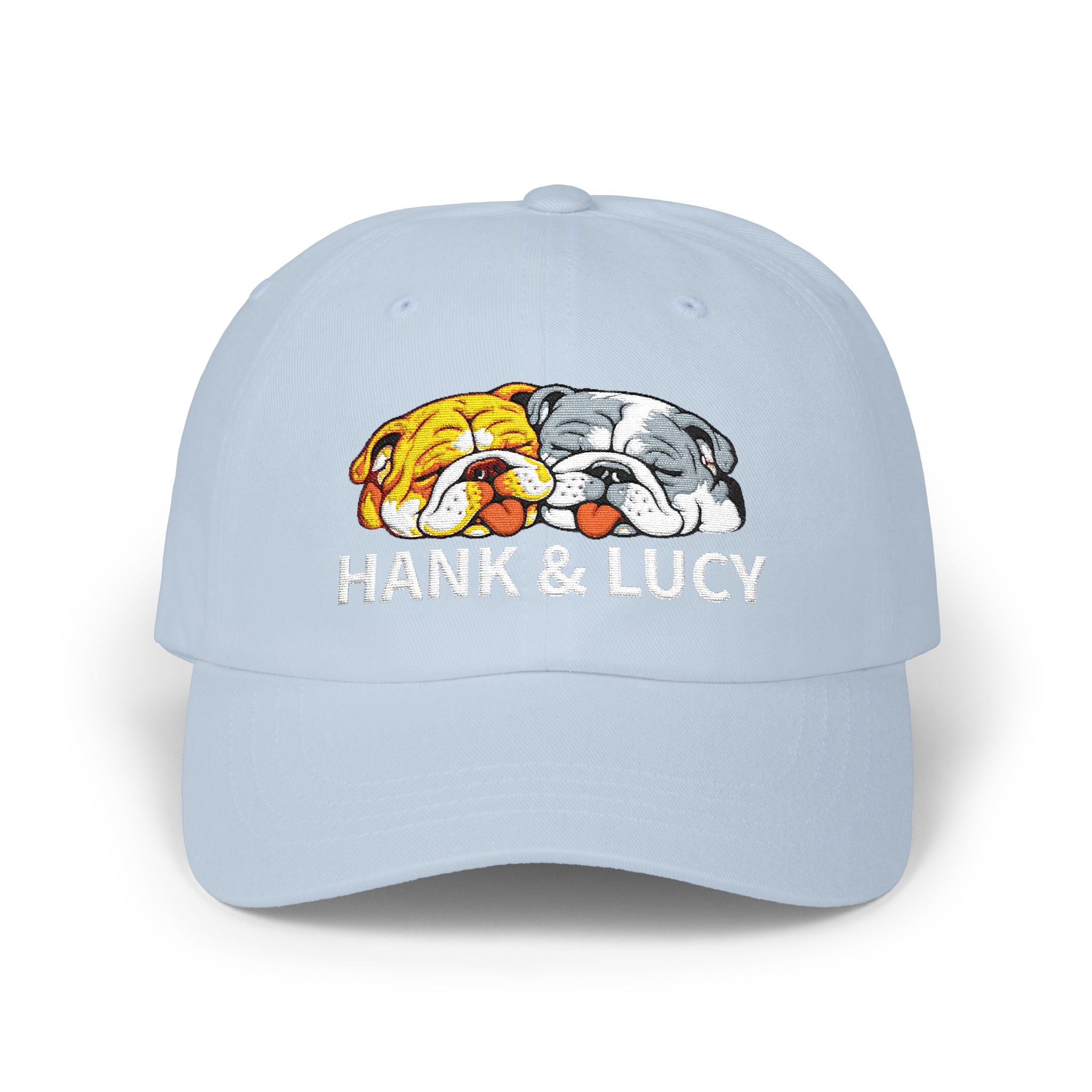 "Hank & Lucy" Embroidered Dad Cap — Napping Dogs Hat  — Hank & Lucy Collection